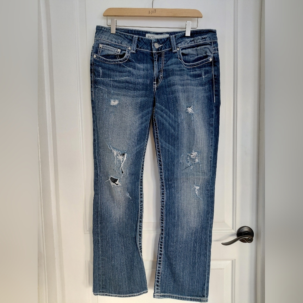BKE Culture Jeans Size 32 R Straight Leg Distressed